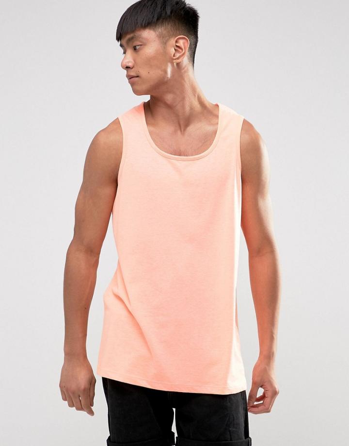 Asos Longline Skater Tank - Orange