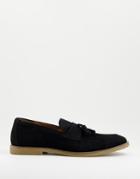 Topman Navy Faux Suede Spark Desert Shoes