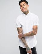 11 Degrees Short Sleeve Shirt In Skinny Fit - White