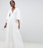 Asos Edition Tall Cape Wedding Jumpsuit - White