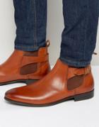 Kg By Kurt Geiger Buckle Chelsea Boots In Tan Leather - Tan