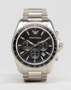 Emporio Armani Chronograph Watch In Silver Ar6098 - Silver