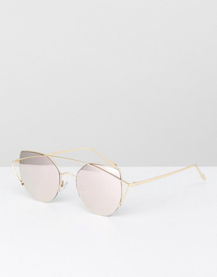 Jeepers Peepers Round Metal Sunglasses In Pink - Pink