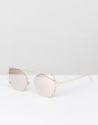 Jeepers Peepers Round Metal Sunglasses In Pink - Pink