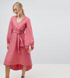 Vero Moda Tall Bell Sleeve Midi Dress In Pink