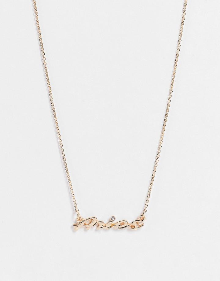 Monki Zodiac Aries Sign Necklace In Gold