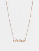Monki Zodiac Aries Sign Necklace In Gold