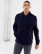 Farah Finley Boiled Wool Coach Jacket In Navy