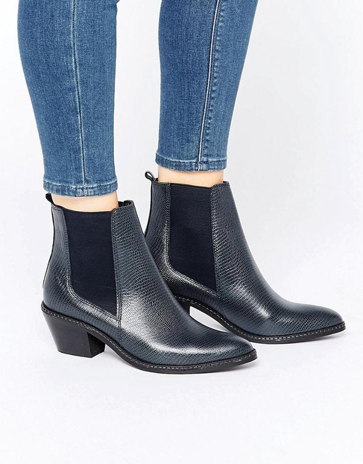 H By Hudson Celeste Western Chelsea Boots - Navy