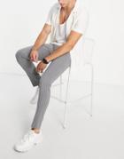 Bolongaro Trevor Stripe Seersucker Skinny Fit Suit Pant-grey