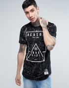 Reason Distressed T-shirt With Bleach Splat And Large Logo Print - Bla