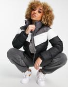 Columbia Puffect Color Block Jacket In Black/white