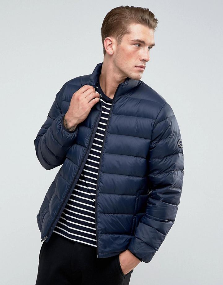 Abercrombie & Fitch Quilted Jacket Faux Down In Navy - Navy