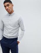 Asos Design Skinny Oxford Shirt In Gray - Gray