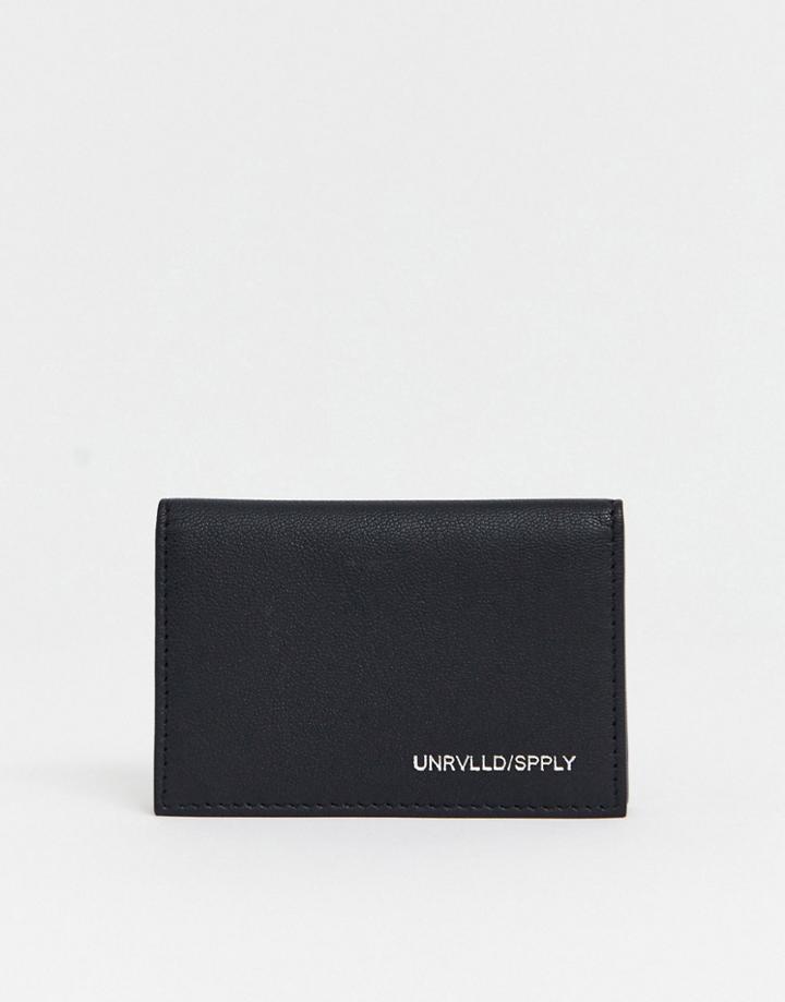 Asos Design Leather Cardholder With Contrast Internal In Black And Camel