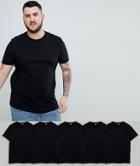 Asos Design Plus T-shirt With Crew Neck 5 Pack Save - Multi