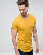 Produkt Longline T-shirt With Pocket In Slub Cotton - Yellow