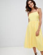 Warehouse Square Neck Sun Dress In Yellow - Yellow
