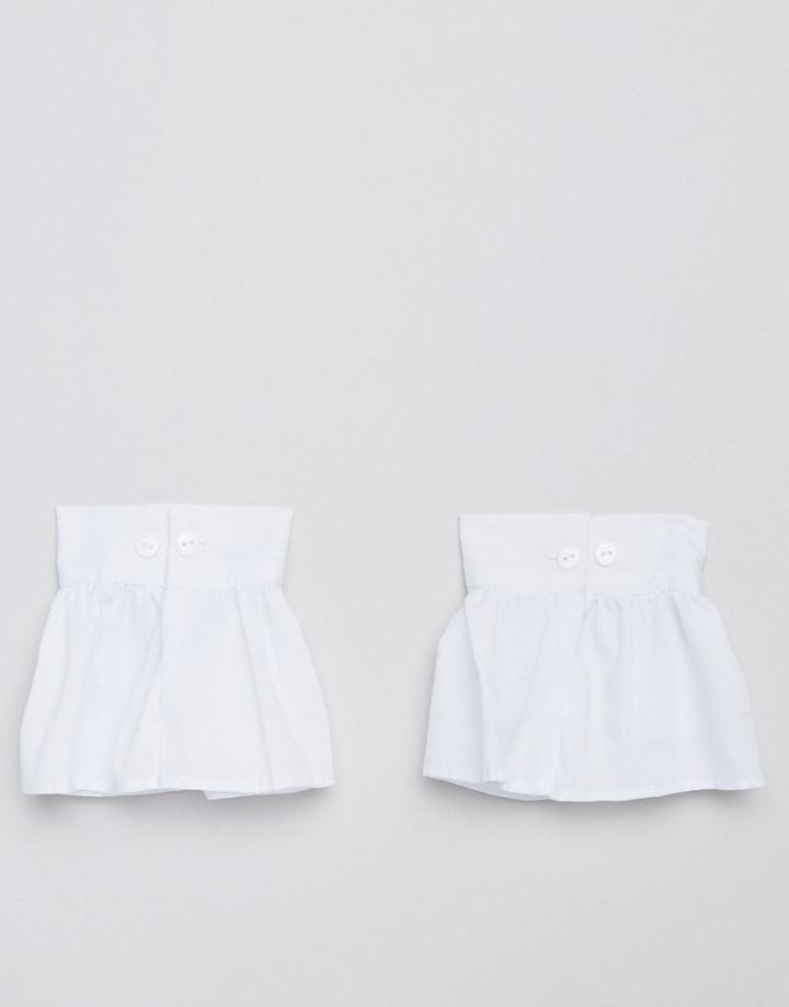 Asos Poplin Frill Cuffs - White
