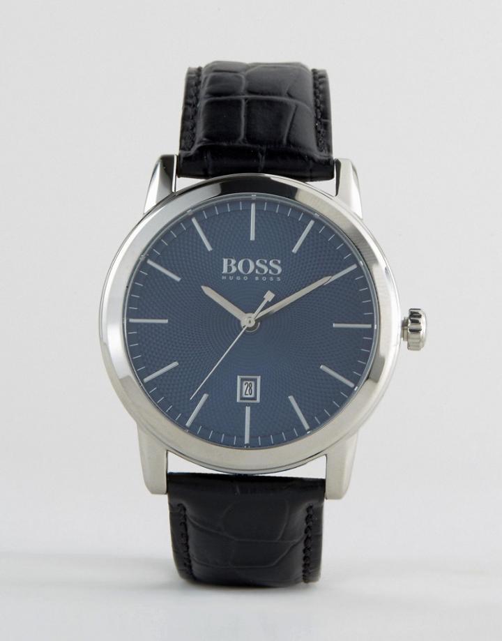 Boss Hugo Boss Classic Leather Watch In Black - Black