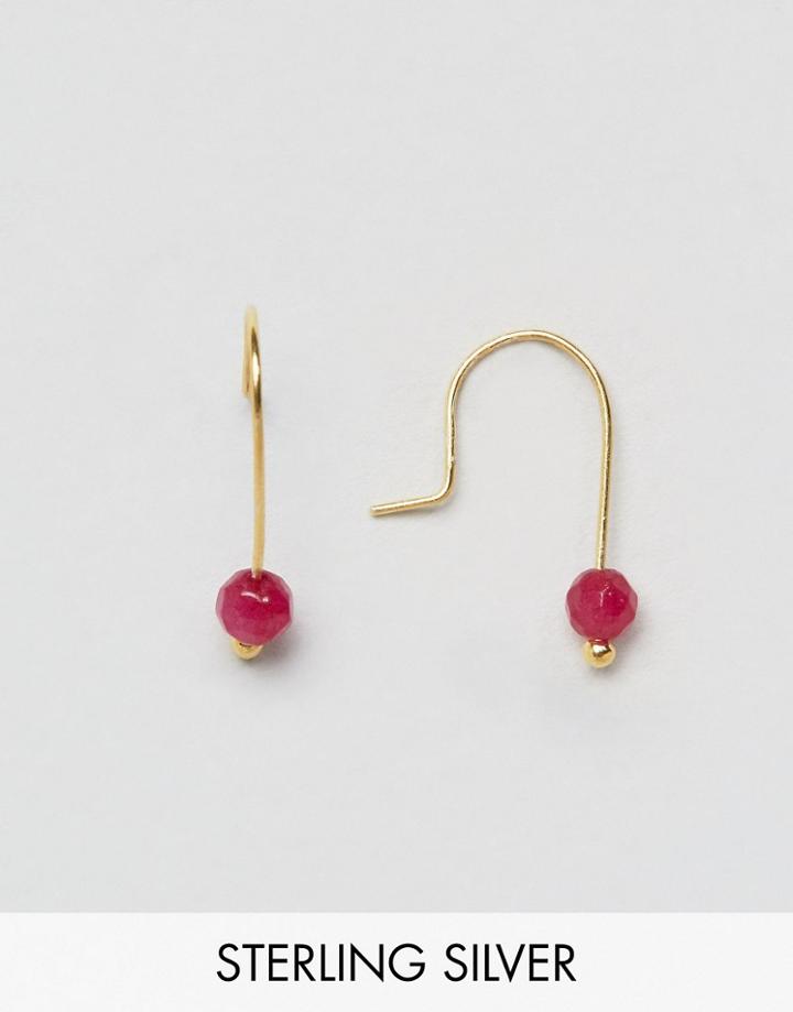 Asos Gold Plated Sterling Silver Mini Bead Earrings - Gold