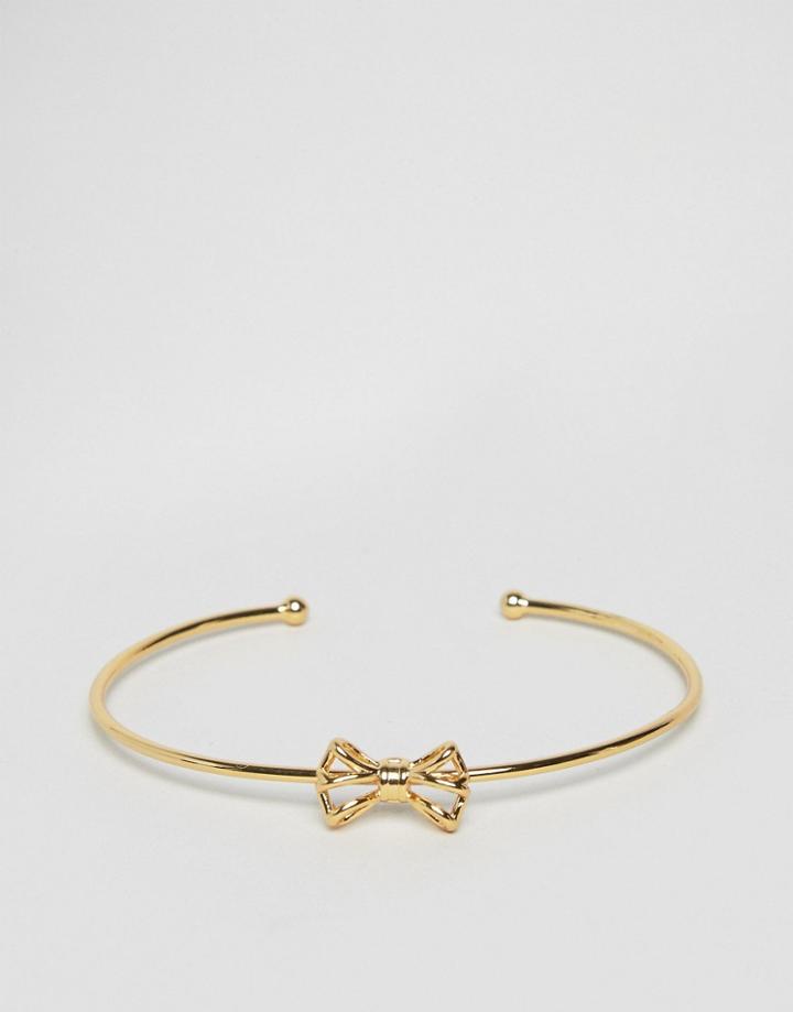Ted Baker Tiny Geometric Bow Ultra Fine Cuff - Gold