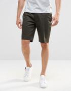 Asos Skinny Smart Shorts In Cotton Sateen - Dark Khaki