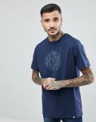 Pretty Green Short Sleeve Jersey Paisley Logo T-shirt In Navy - Navy