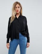 Asos Casual Cropped Shirt - Black