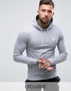 Good For Nothing Hoodie In Gray With Chest Logo - Gray