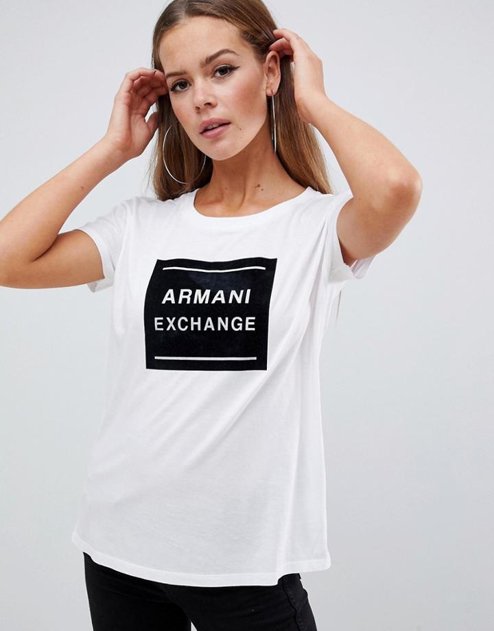 Armani Exchange T-shirt With Box Logo - White
