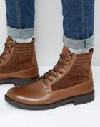 Dune Lace Up Boots Brown Leather - Brown
