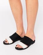 Miista Kelly Strap Slide Leather Flat Sandals