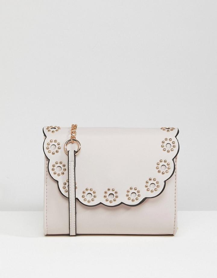 Asos Studded Scallop Cross Body Bag - Pink