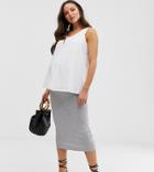 Asos Design Maternity Jersey Longer Length Pencil Skirt-gray
