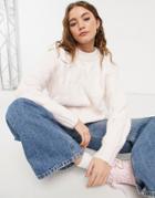 Urban Bliss Balloon Sleeve Cable Knit Sweater In Pink