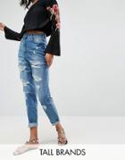 Parisian Tall Ripped High Rise Jeans - Blue