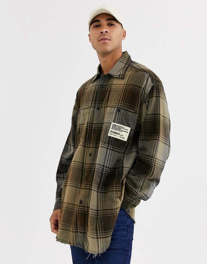 Diesel S-miner Oversized Check Shirt In Black
