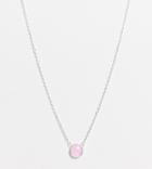 Kingsley Ryan Curve Necklace In Sterling Silver With Pink Quartz