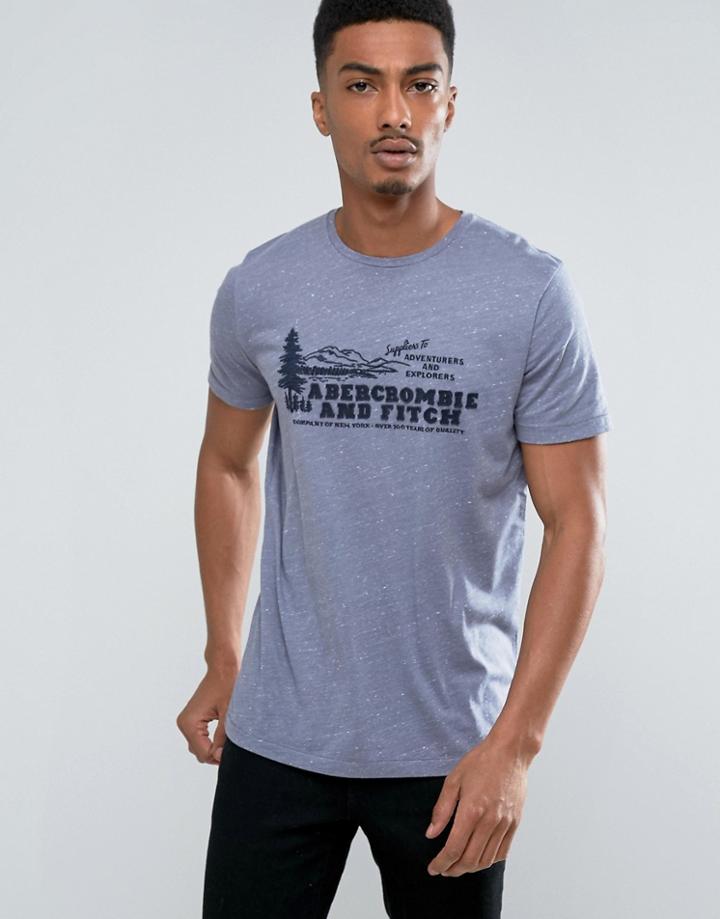 Abercrombie & Fitch Slim Fit T-shirt Tech Logo In Blue - Blue