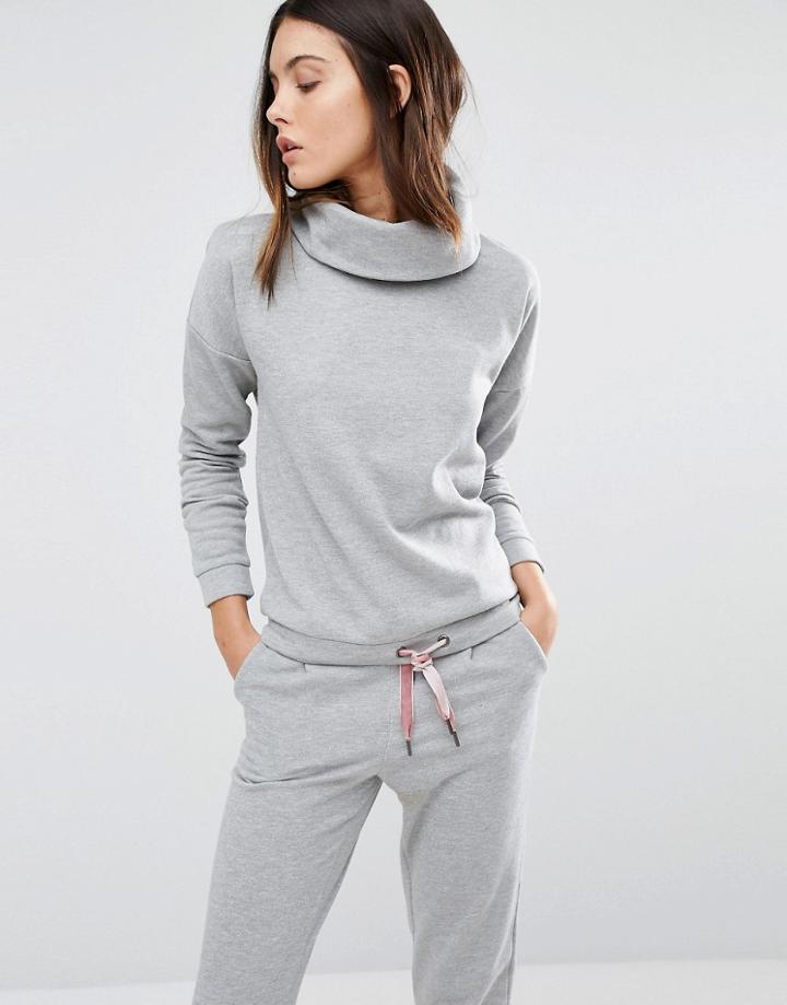 Vero Moda Shimmer Roll Neck Sweatshirt - Gray