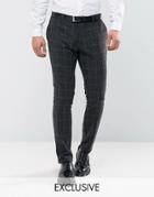 Only & Sons Slim Pant In Check Fleck - Gray