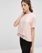 Y.a.s Special Top With Pleated Hem - Pink