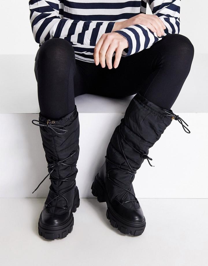 Asos Design Casper Chunky Cold Weather Boots In Black
