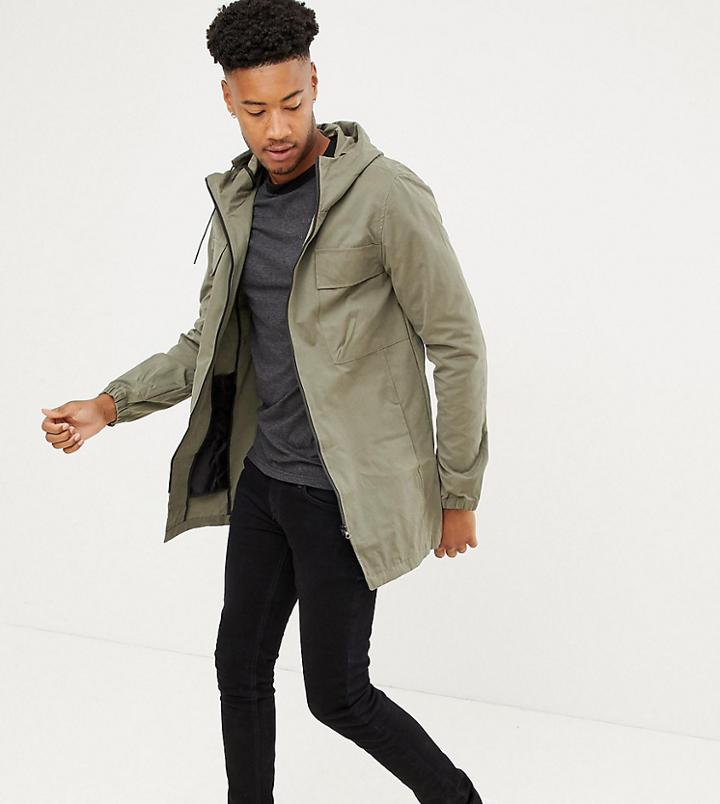 D-struct Tall Lightweight Parka Jacket - Green