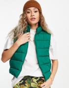 Noisy May Padded Vest In Bright Green