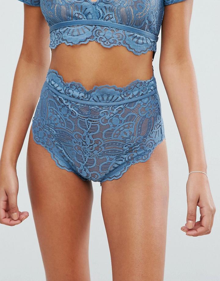 Asos Mya Lace Highwaist Pant - Blue