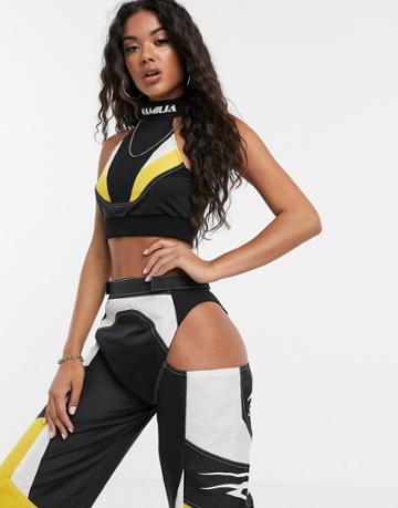 Namilia Cropped Top With Logo - Black