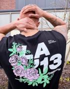 Only & Sons Oversized Tank With L.a. Roses Back Print In Black