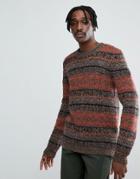 Asos Textured Sweater In Retro Design-multi